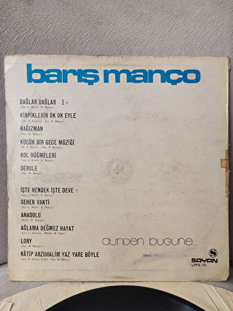 BARIŞ MANÇO -  Dünden Bugüne - 1971 Türkiye Basım Nadir 33 Lük LP Plak 2.el