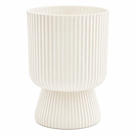 SO-LTSA01 Lotus Ayaklı Plastik Vazo Çiçek Saksı 1.8 Litre No:1 Beyaz 6 Adet 