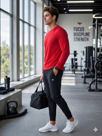 Erkek Kırmızı Spor Sweatshirt