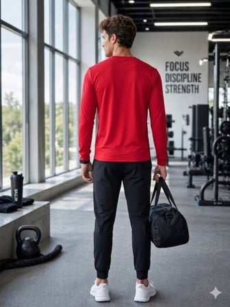Erkek Kırmızı Spor Sweatshirt