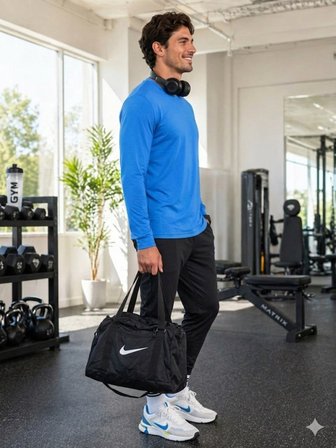 Erkek Mavi Spor Sweatshirt