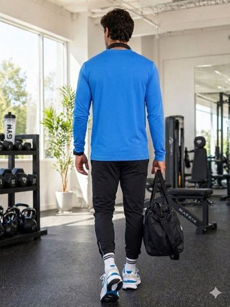 Erkek Mavi Spor Sweatshirt