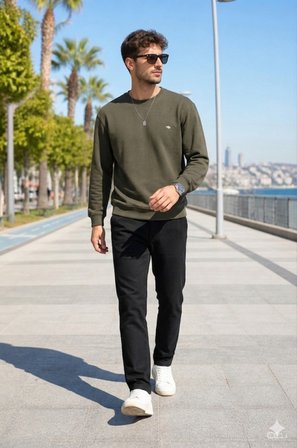 Erkek Haki Sweatshirt