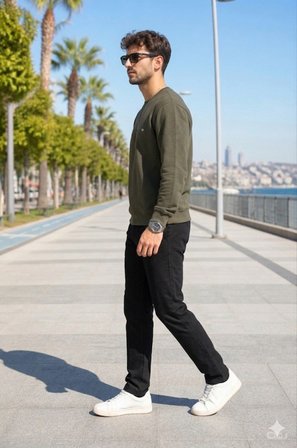 Erkek Haki Sweatshirt