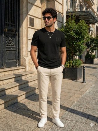 Erkek Siyah Basic T-Shirt