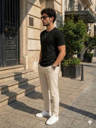 Erkek Siyah Basic T-Shirt