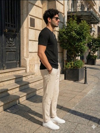 Erkek Siyah Basic T-Shirt