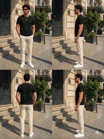 Erkek Siyah Basic T-Shirt