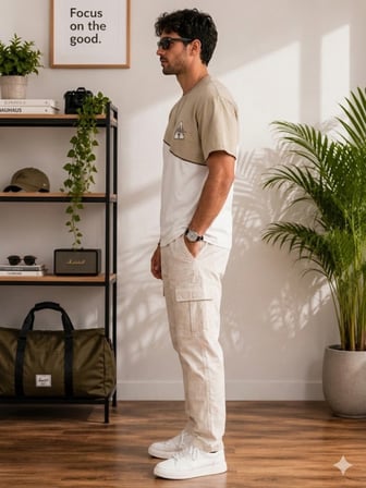 Erkek Beyaz O Yaka Basic T-Shirt