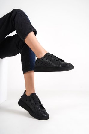 Kadın Siyah Sneaker Spor Ayakkabı