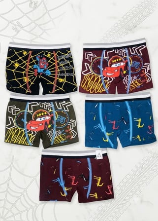 Erkek Çocuk Renkli Pamuklu Boxer 5 ' Li Paket