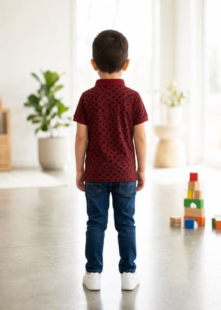 Erkek Çocuk Bordo Polo Yaka T-Shirt