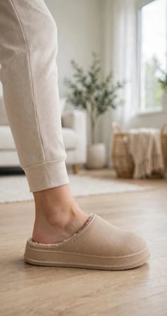 Kadın Bej Peluş İç Astar Tabakalı Ev Terliği