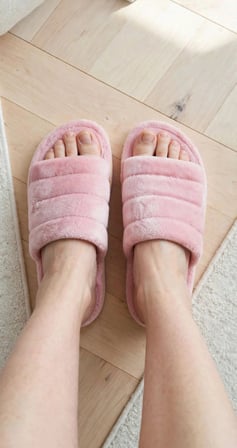 Kadın Pembe Peluş  Platform Tabanlı Ev Terliği