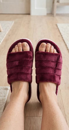 Kadın Bordo Peluş  Platform Tabanlı Ev Terliği