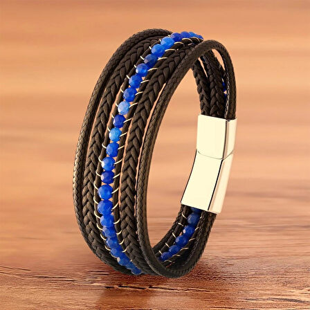 %100 Çelik 3 Sıra Halat Çelik Aparatlı Bileklik Krom Kapama 