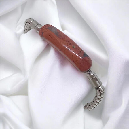 %100 Doğal Lapis Taşı Çelik Bileklik Krom Kapama