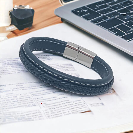 %100 Doğal Renkli Akik Taşlı Gold Çelik Halat Gold Kapama 18 Cm