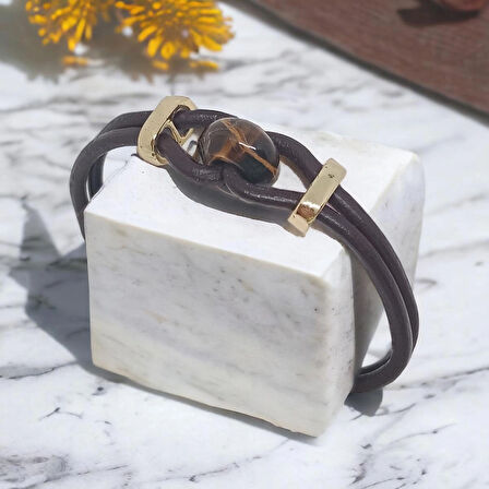 %100 Deri Saç Örme Açık Lacivert  - Koyu Lacivert Bileklik Krom Mıknatıs Kapama 20 Cm