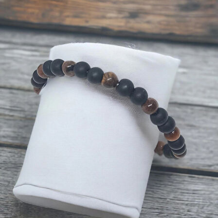 %100 Deri Çoklu Kırmızı İpli Çelik Aparatlı Siyah Bileklik Krom Mıknatıs Kapama 20 Cm