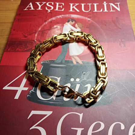 %100 Doğal Elmas Kesim Hematit Taşlı Çift Sıra Çelik Boncuklu Krom Mıknatıs Kapama