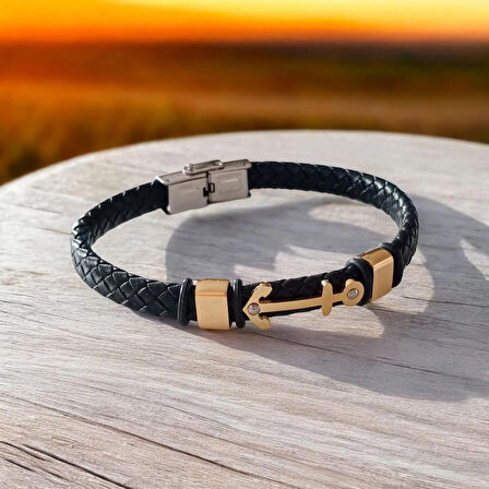 %100 Deri Çoklu Kayış Ve Çelik Örme Kayışlı Krom Mıknatıs Kapama