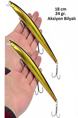 2 Adet 18cm 24gr.Rapala Lures  Balık Yemi Yapay Yem Suni Yem Maket Balık Jig Yem
