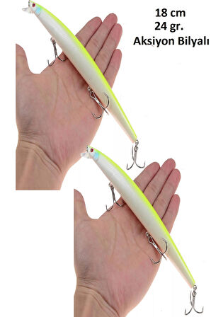 2 Adet 18cm 24gr.Rapala Lures  Balık Yemi Yapay Yem Suni Yem Maket Balık Jig Yem