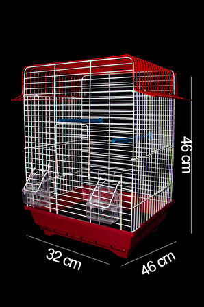 Kuş Kafesi Muhabbet Kuşu Kafesi Papağan Kafesi 3 Kapılı Izgaralı Çekmeceli Akıllı Yemlik Kapılı