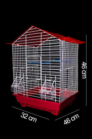 Kuş Kafesi Muhabbet Kuşu Kafesi Papağan Kafesi 3 Kapılı Izgaralı Çekmeceli Akıllı Yemlik Kapılı