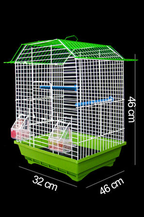 Kuş Kafesi Muhabbet Kuşu Kafesi Papağan Kafesi 3 Kapılı Izgaralı Çekmeceli Akıllı Yemlik Kapılı