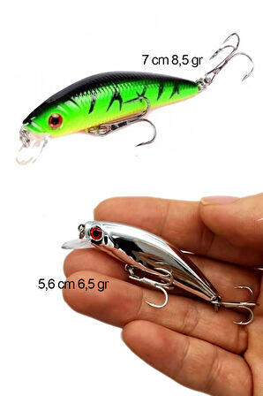 2 Li Set Ayna Rapala Lures Maket Balık Yapay Suni YemTurna Levrek Alabalık LüferAilesi JigYem