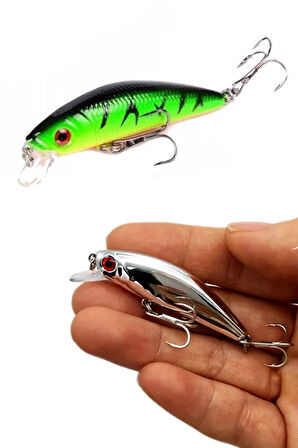 2 Li Set Ayna Rapala Lures Maket Balık Yapay Suni YemTurna Levrek Alabalık LüferAilesi JigYem