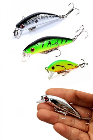 4 Lü Set Ayna Rapala Lures Maket Balık Yapay Suni YemTurna Levrek Alabalık LüferAilesi JigYem