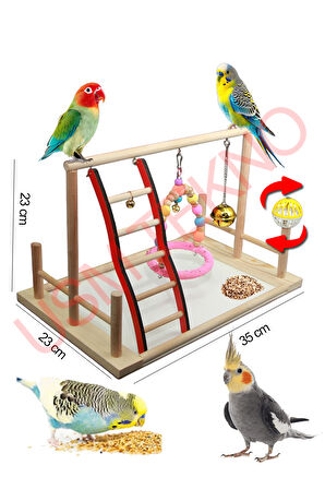 Kuş Oyuncağı Kuş Oyun Parkı ve T Tünek Muhabbet Kuşu Papağan Oyuncağı Kuş Aksesuarı