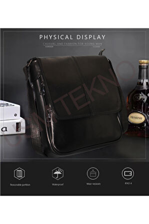 Hakiki Gerçek Deri Erkek Askılı Omuz Çanta Postacı Çanta Evrak Tablet Çanta