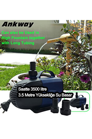 Süs Havuzu Motoru Sump Motor Şelale Motor 3.5 metre Yüksekliğe Su Yükseltebilir