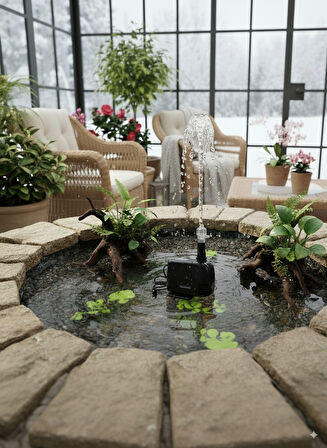 Süs Havuzu Motoru Sump Motor Şelale Motor 3 metre Yüksekliğe Su Yükseltebilir