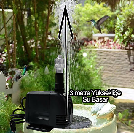 Süs Havuzu Motoru Sump Motor Şelale Motor 3 metre Yüksekliğe Su Yükseltebilir