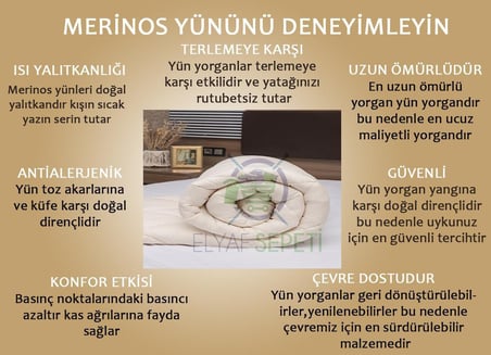 elyaf sepeti  yünden el dikimi el sırıması çift kişilik yün yorgan