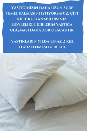 Elyaf Sepeti 2 Adet Pamuk Yastık  %100 Pamuk Dolgulu 50x70 cm Beyaz