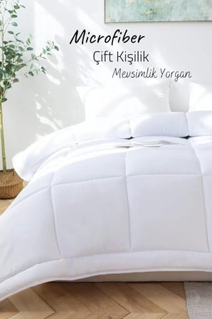 Microfiber Çift Kişilik Yorgan Kapitone Yıkanabilir Mevsimlik Mikrofiber Yorgan 195x215 cm