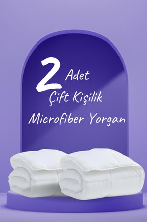 2 Adet Microfiber Çift Kişilik Yorgan Microsoft Yıkanabilir Mevsimlik Microfiber Yorgan 195x215 cm