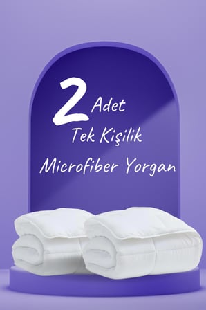 2 Adet Microfiber Tek Kişilik Yorgan Microsoft Yıkanabilir Mevsimlik Microfiber Yorgan 155x215 cm