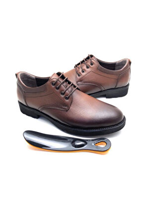 Erkek Siyah Hakiki Deri Ortopedik Kışlık  Ayakkabı