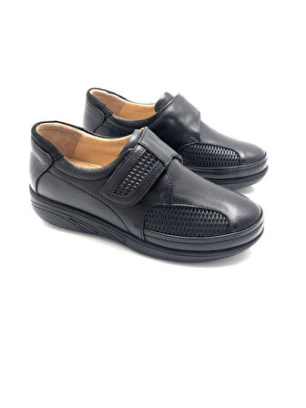 Hakiki DeriTam Ortopedik Cırtlı Kadın Anne Ayakkabısı