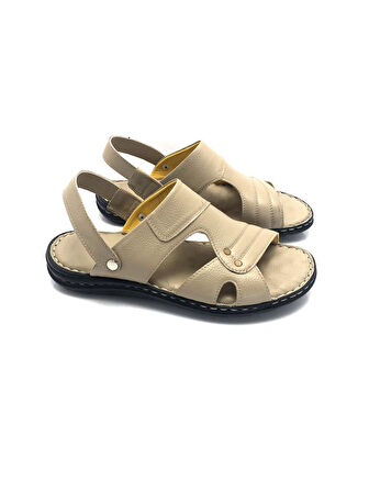 Hakiki Deri Tam Ortopedik Büyük Numara Erkek Sandalet