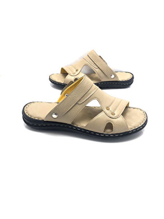 Hakiki Deri Tam Ortopedik Büyük Numara Erkek Terlik