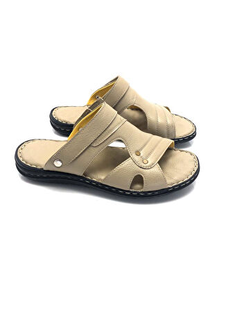 Hakiki Deri Tam Ortopedik Büyük Numara Erkek Terlik