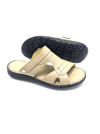 Hakiki Deri Tam Ortopedik Büyük Numara Erkek Terlik